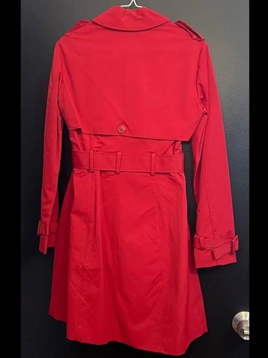 NY&Co 🔥 Red Hot Double-Breasted Belted Trench Coat - Picture 2 of 6